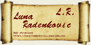 Luna Radenković vizit kartica